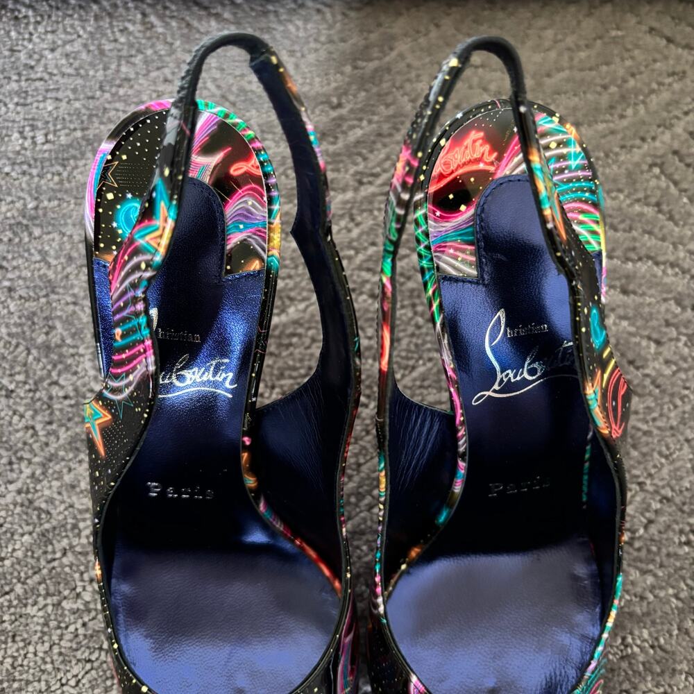 Christian Louboutin Hot Chic Sling Alta 120 Starlight Multicolor Pumps Size 36.5 - Picture 6 of 15